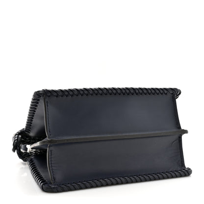 Fendi Vitello King Shiny Nappa Intreccio Petite Peekaboo I SEE U Satchel Midnight 4 of 10