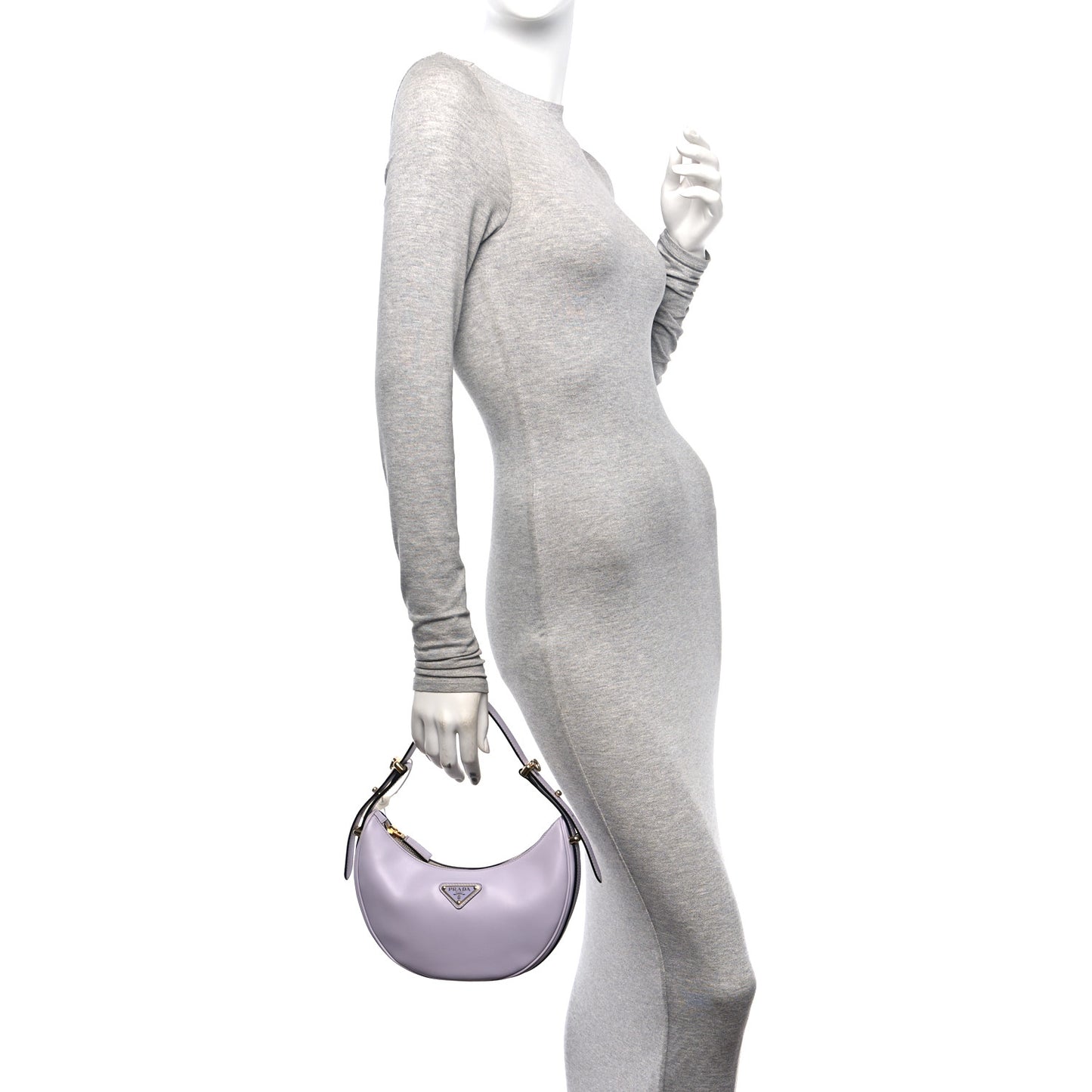 Soft Calfskin Arque Shoulder Bag Glicine