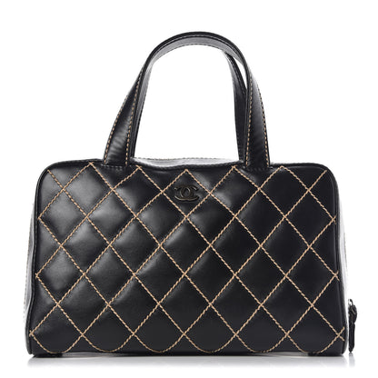 Chanel Calfskin Wild Stitch Top Handle Bag Black 1 of 16