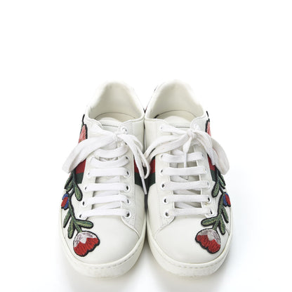 Gucci Calfskin Web Floral Embroidered Ace Sneakers 36 White 6 of 11