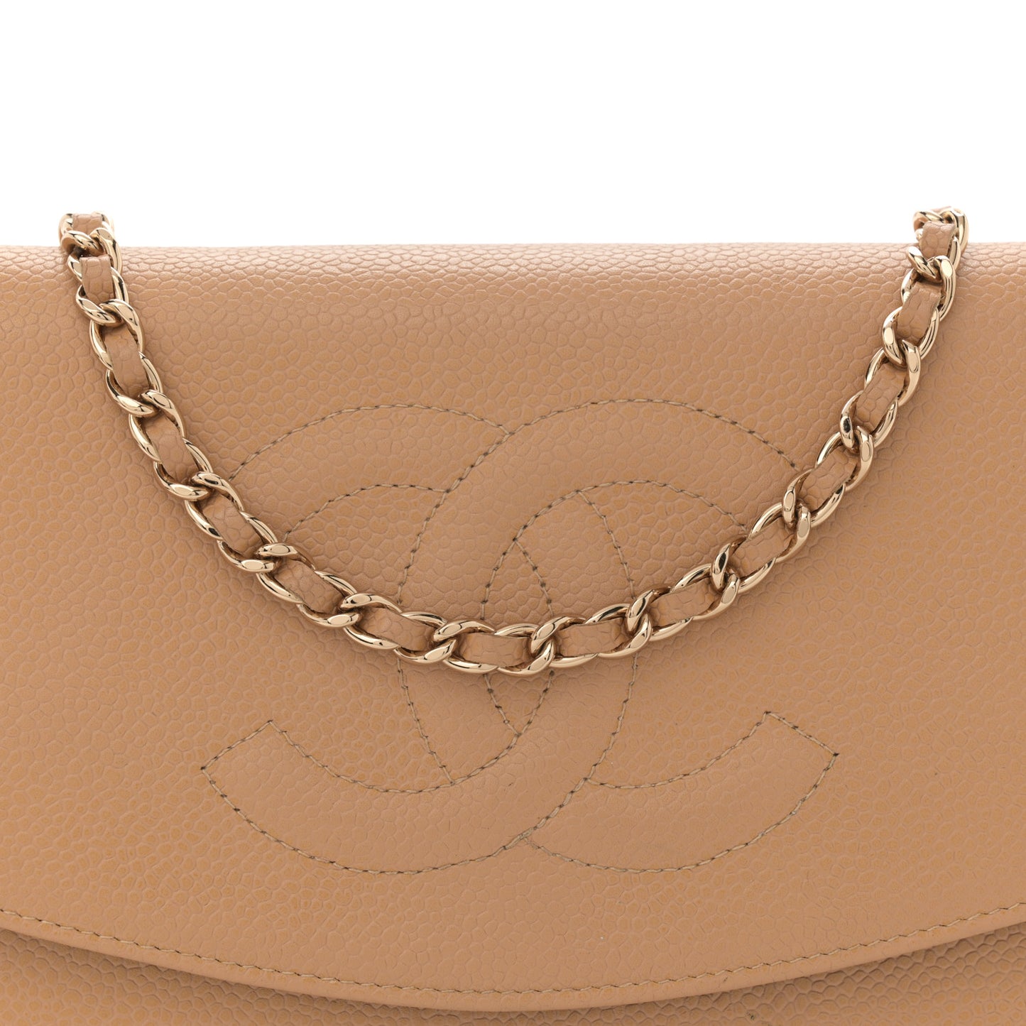 Caviar Timeless CC Wallet on Chain WOC Beige