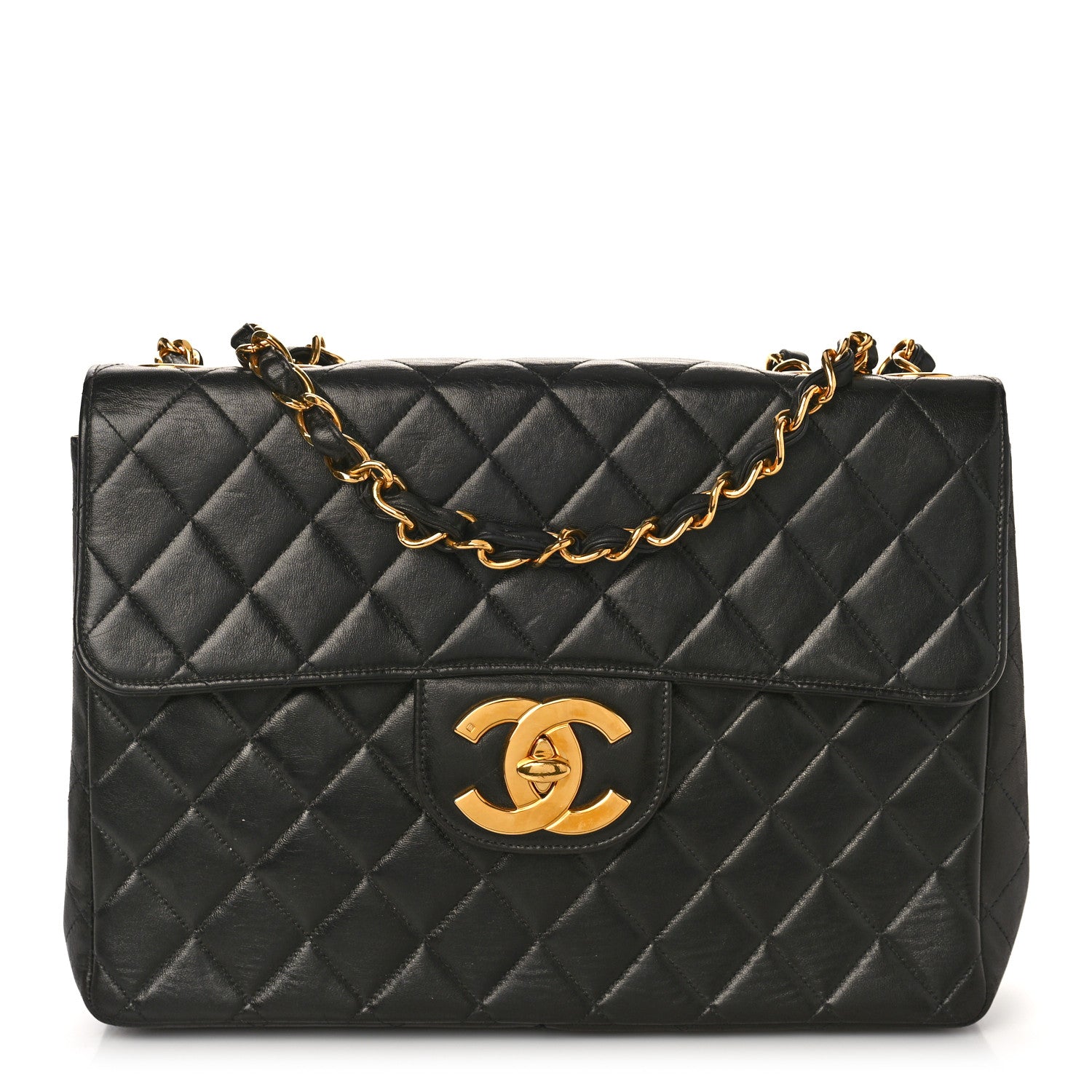 Chanel Lambskin Quilted XL Jumbo Single Flap Black 1 of 12