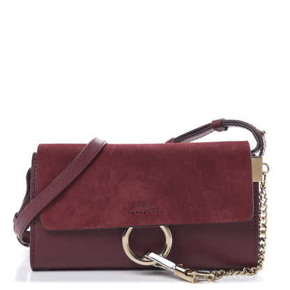 Chloe Suede Calfskin Mini Faye Shoulder Bag Plum Purple 1 of 13