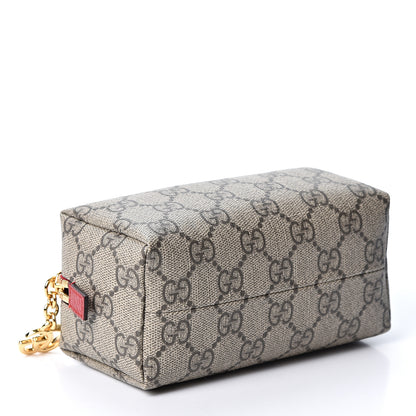 Gucci Soft GG Supreme Monogram Calfskin Small Ophidia Cosmetic Case Beige Ebony Hibiscus Red 3 of 8
