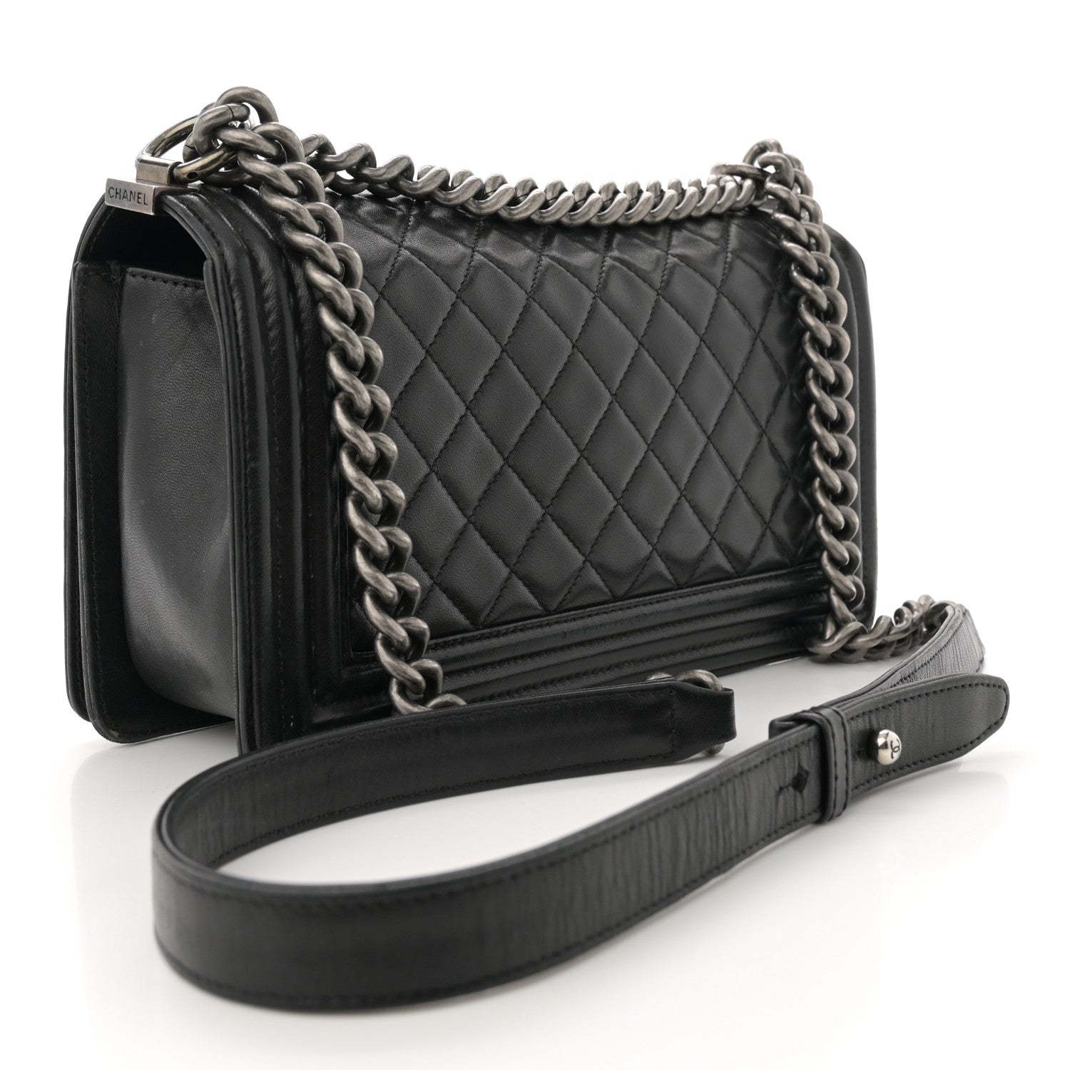 Chanel Lambskin Quilted Medium Boy Flap Black 3 of 13
