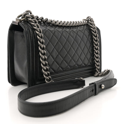 Chanel Lambskin Quilted Medium Boy Flap Black 3 of 13