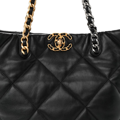 Chanel Lambskin Quilted Chanel 19 Shopping Bag Black 9 of 12