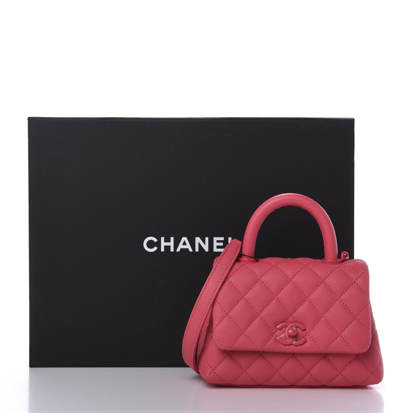 Caviar Quilted Incognito Extra Mini Coco Handle Flap Pink