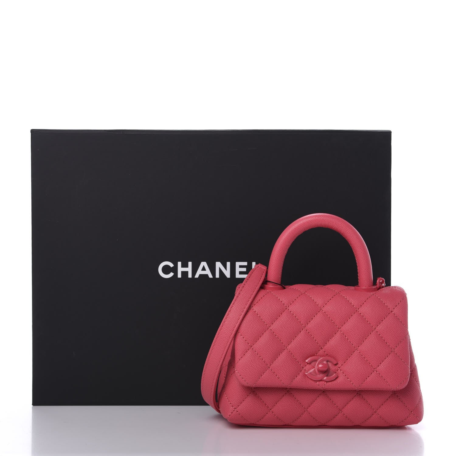 Chanel Caviar Quilted Incognito Extra Mini Coco Handle Flap Pink 11 of 11