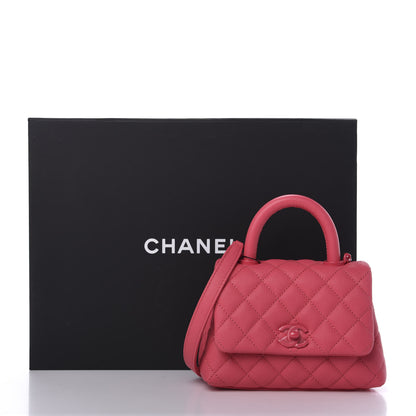 Chanel Caviar Quilted Incognito Extra Mini Coco Handle Flap Pink 11 of 11