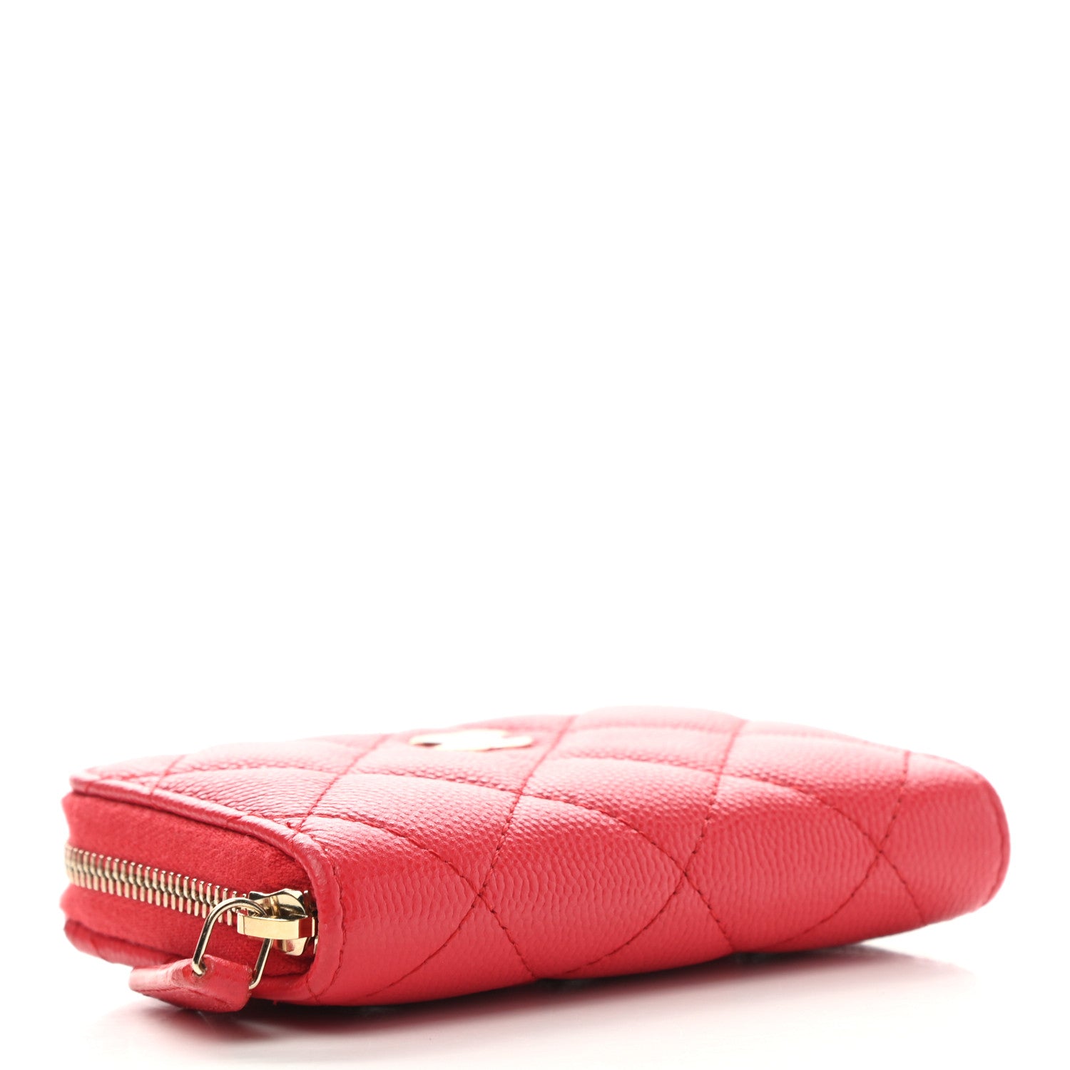 Chanel Caviar Quilted Zip Coin Purse Red 4 of 9