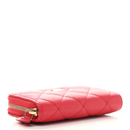 Chanel Caviar Quilted Zip Coin Purse Red 4 of 9
