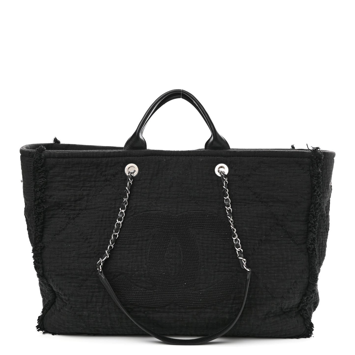 Canvas Extra Large Double Face Shopping Tote Black