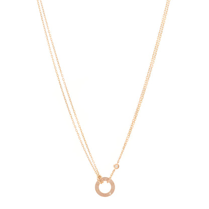 Cartier 18K Pink Gold 2 Diamond LOVE Necklace 1 of 4