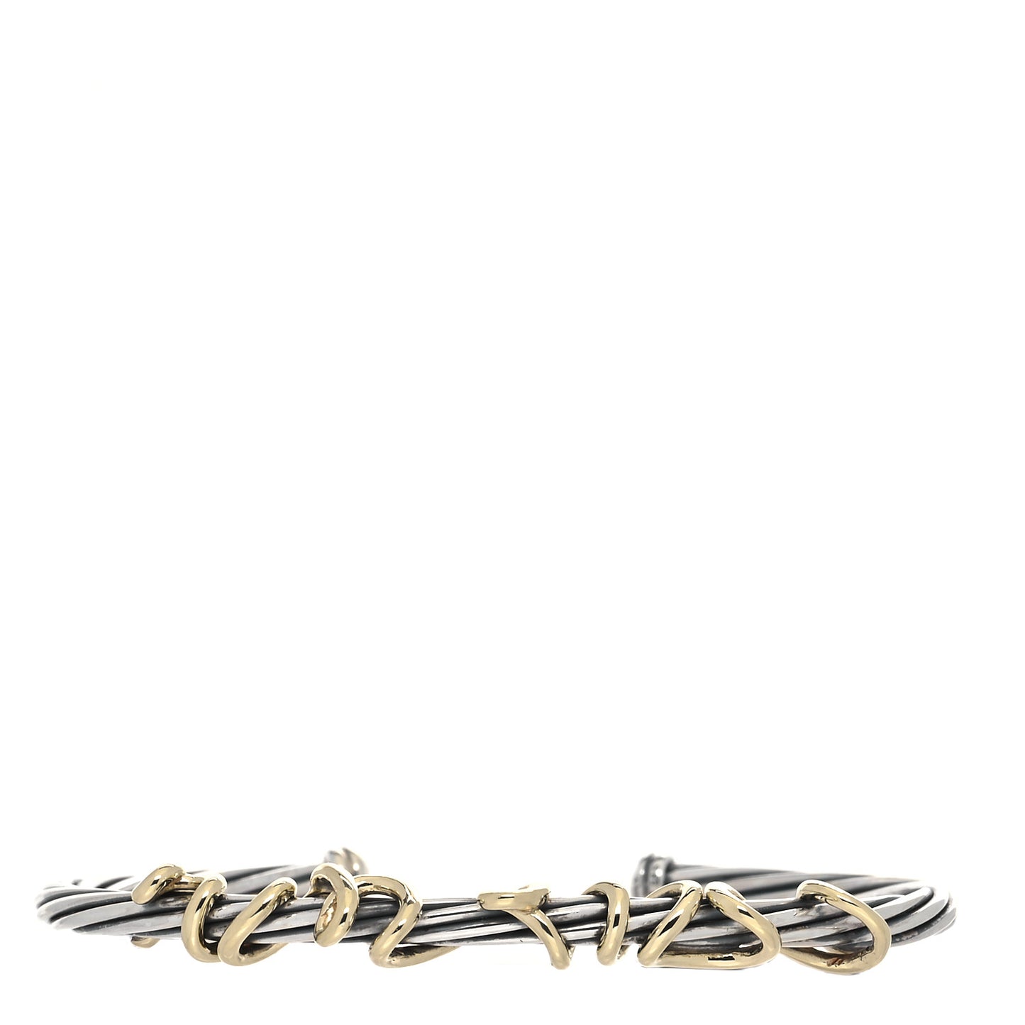 Sterling Silver 14K Yellow Gold DY Whispers I Love You Bracelet
