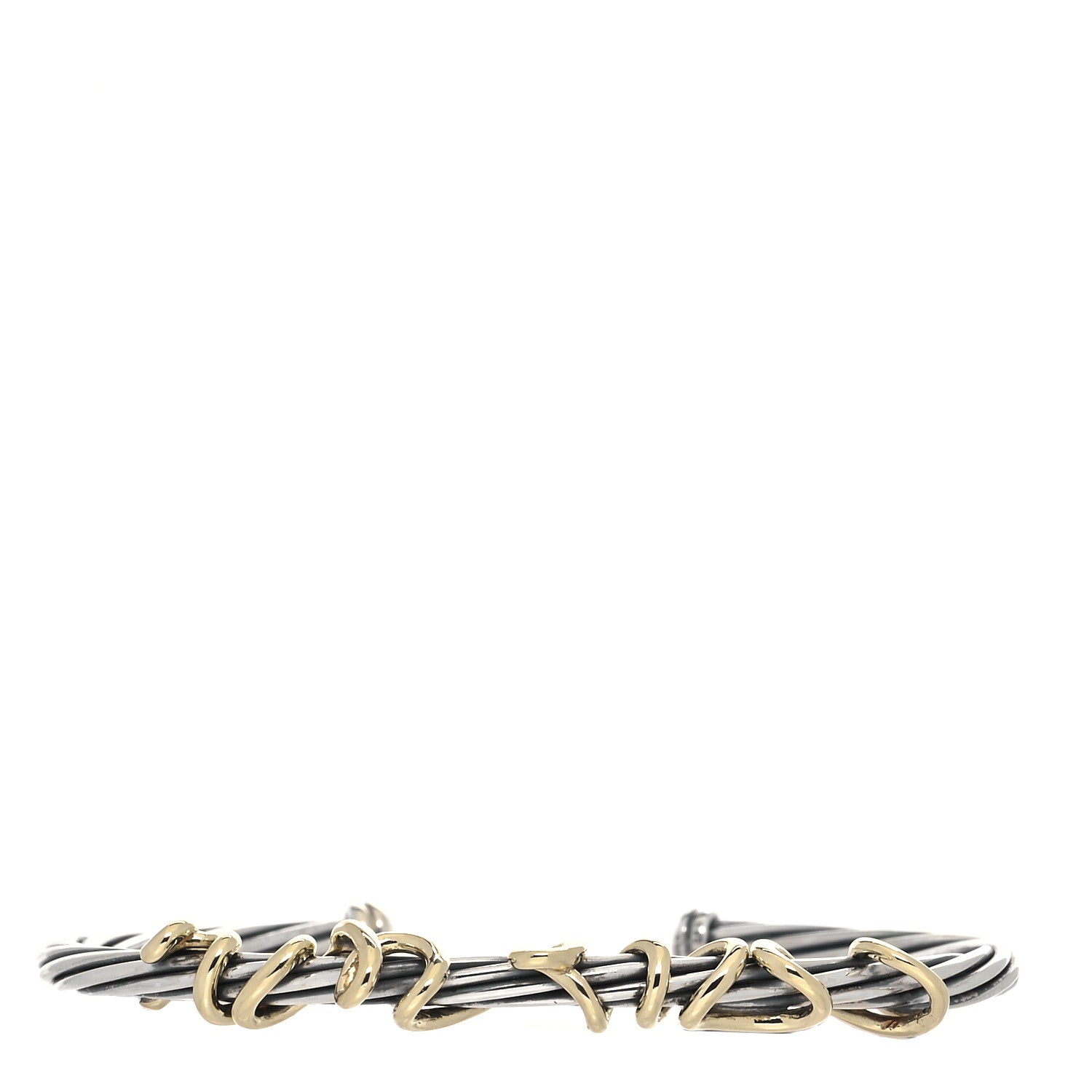 David Yurman Sterling Silver 14K Yellow Gold DY Whispers I Love You Bracelet 2 of 6