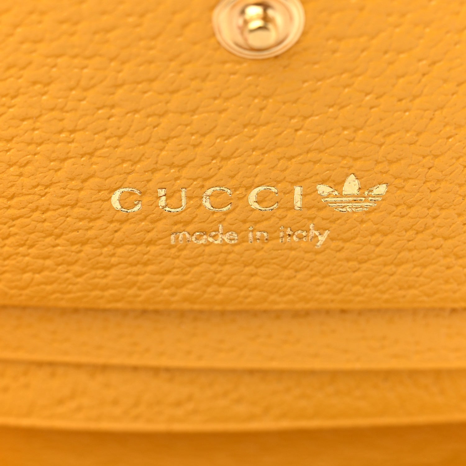 Gucci X ADIDAS Textured Dollar Calfskin Trefoil Horsebit 1955 Card Case Wallet With Strap Crop Black 5 of 10