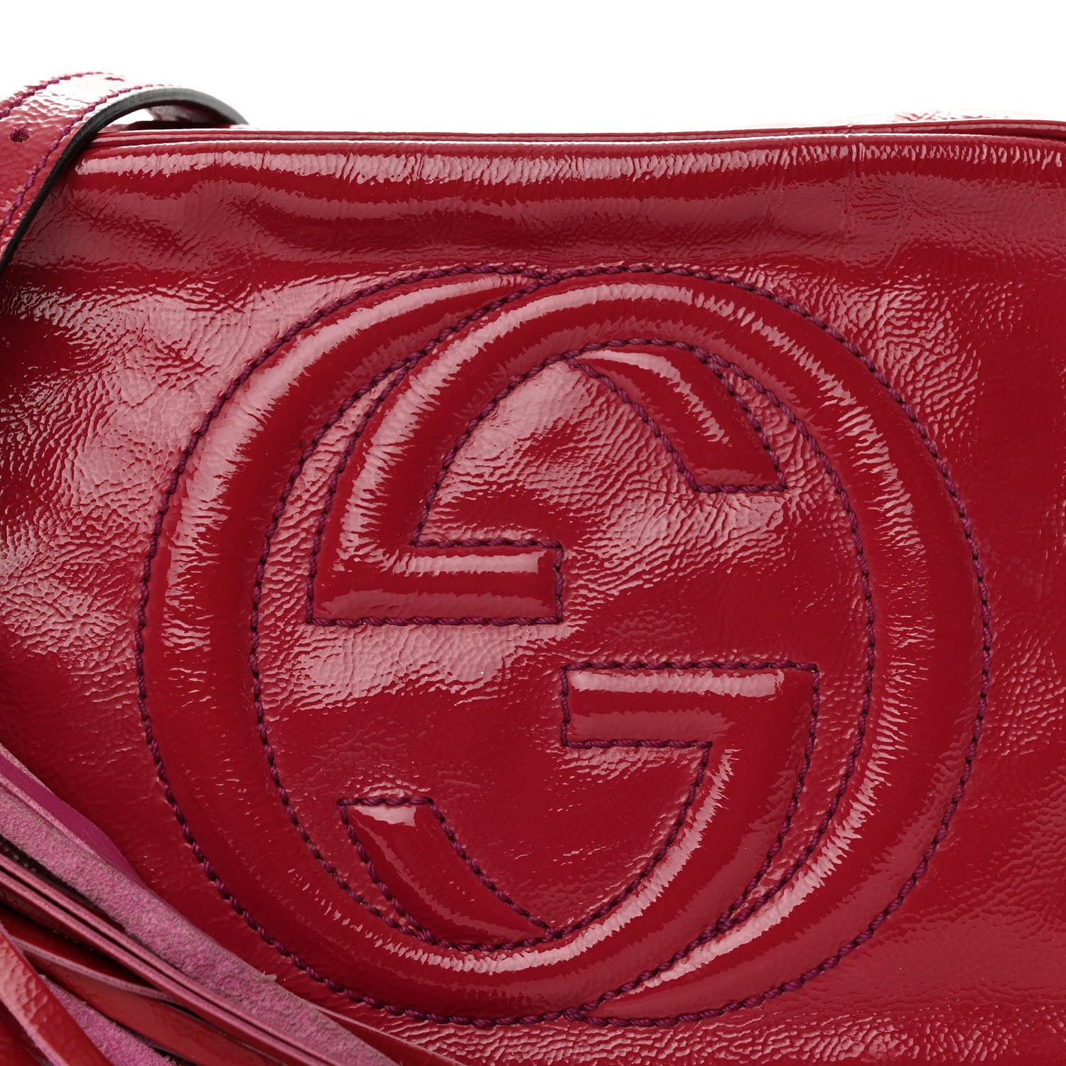 Gucci Soft Patent Small Soho Disco Bag Bright Bougainvillea 8 of 13