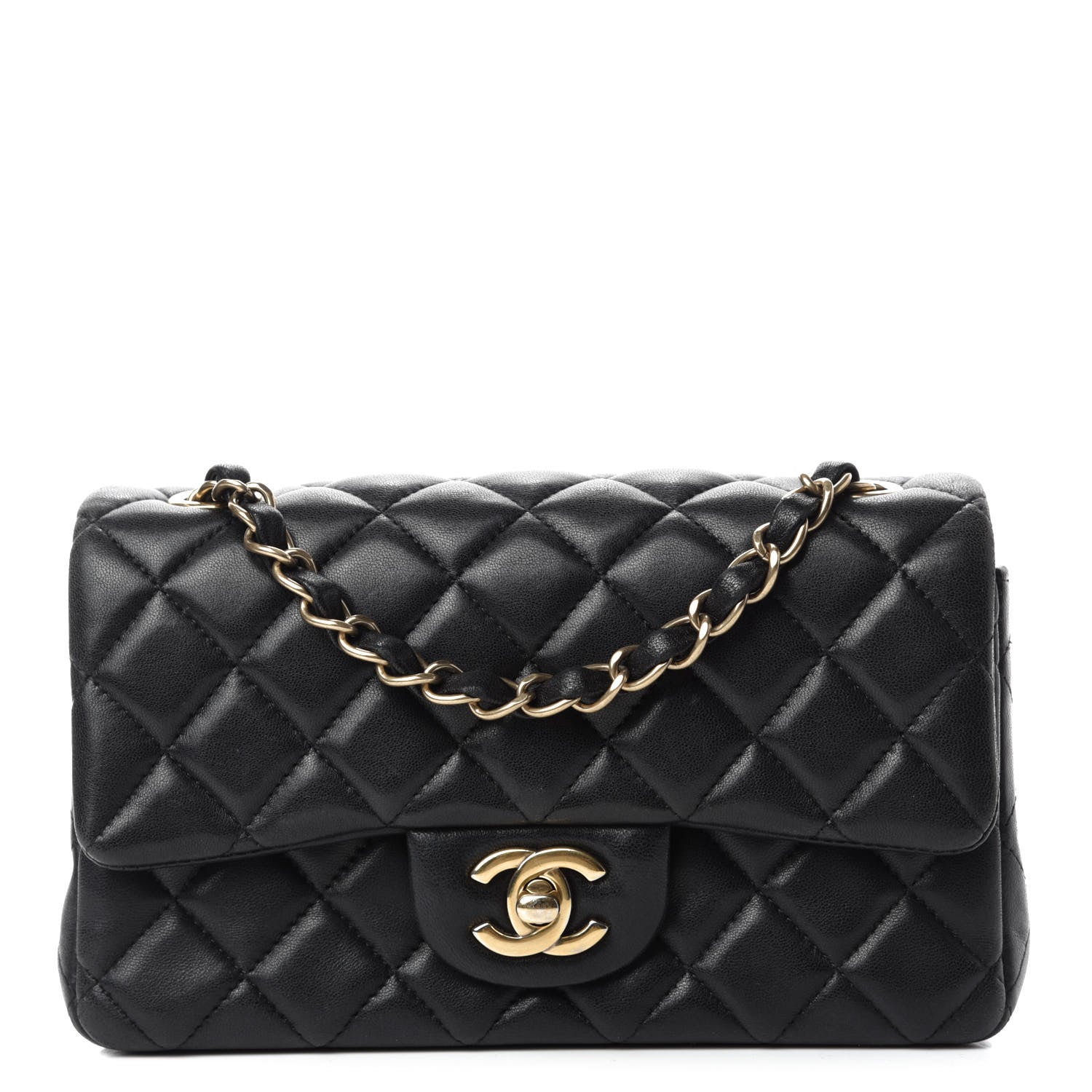 Chanel Lambskin Quilted Mini Rectangular Flap Black 1 of 10
