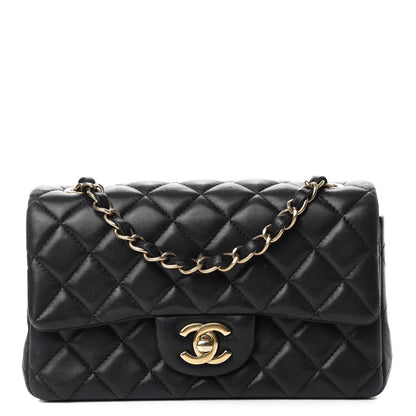 Chanel Lambskin Quilted Mini Rectangular Flap Black 1 of 10