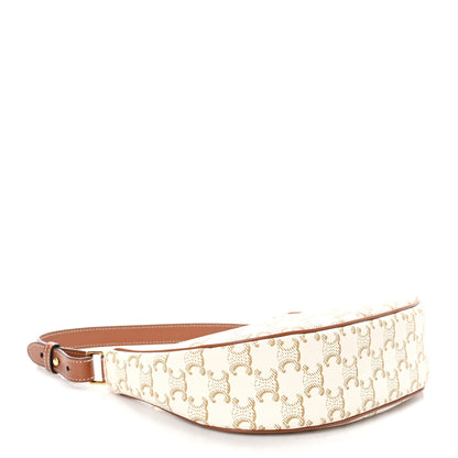 Celine Canvas Calfskin Ava Triomphe Shoulder Bag White 4 of 11