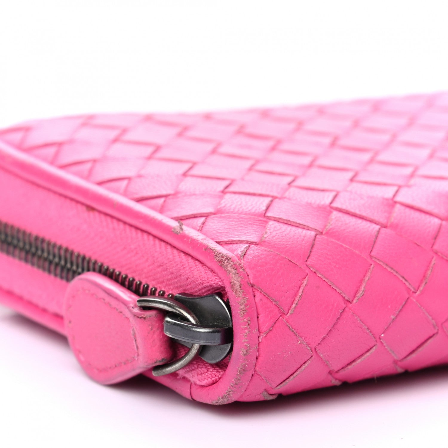 Bottega Veneta Nappa Intrecciato Zip Around Wallet Rosa Shock 10 of 10