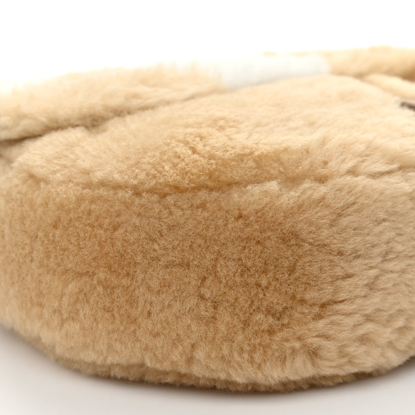 X ERL VENICE Shearling Chinese New Year Rabbit Saddle Bag Beige Multicolor