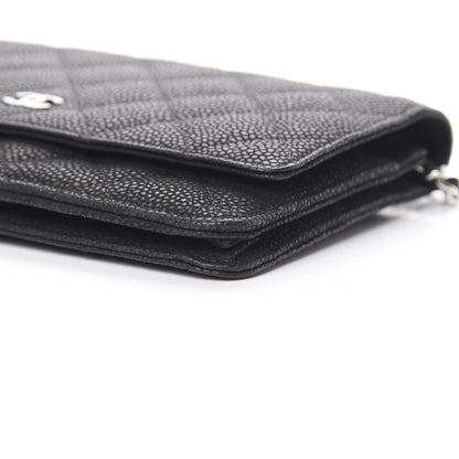 Chanel Iridescent Caviar Quilted Wallet On Chain WOC Black 10 of 13