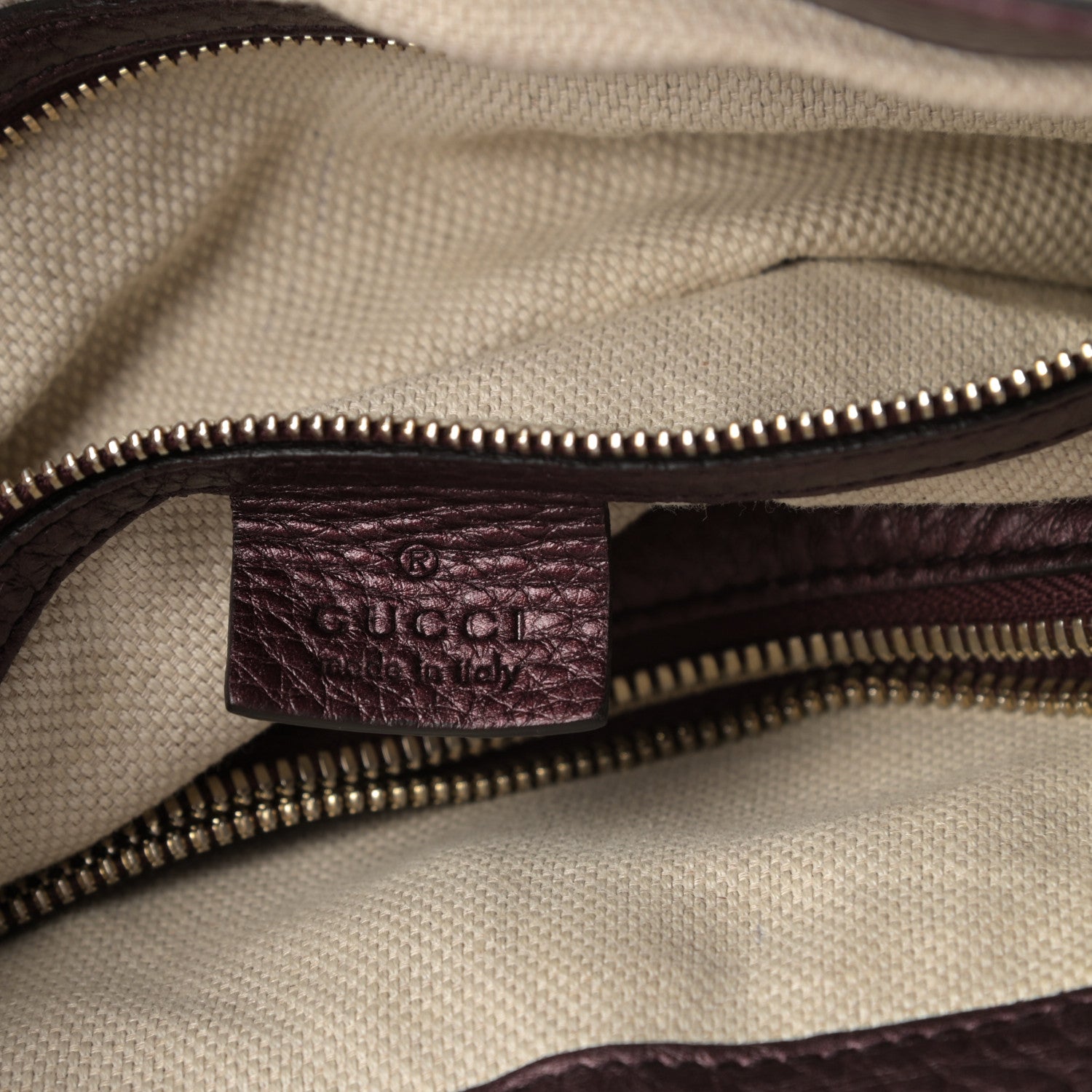 Gucci Metallic Cellarius Calfskin Medium Soho Working Tote Classic Burgundy 8 of 14