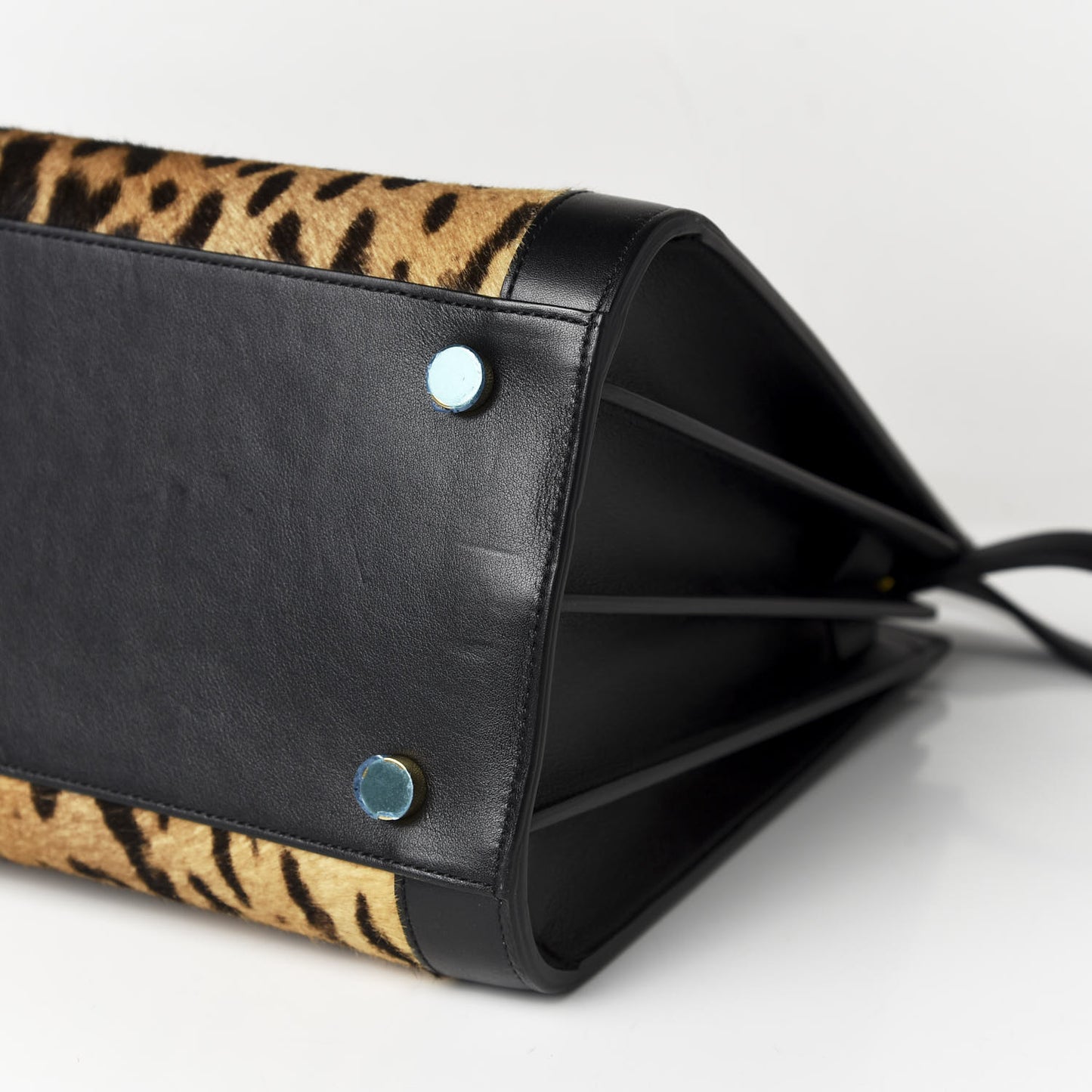 Calf Hair Leopard Print Small Sac De Jour Black