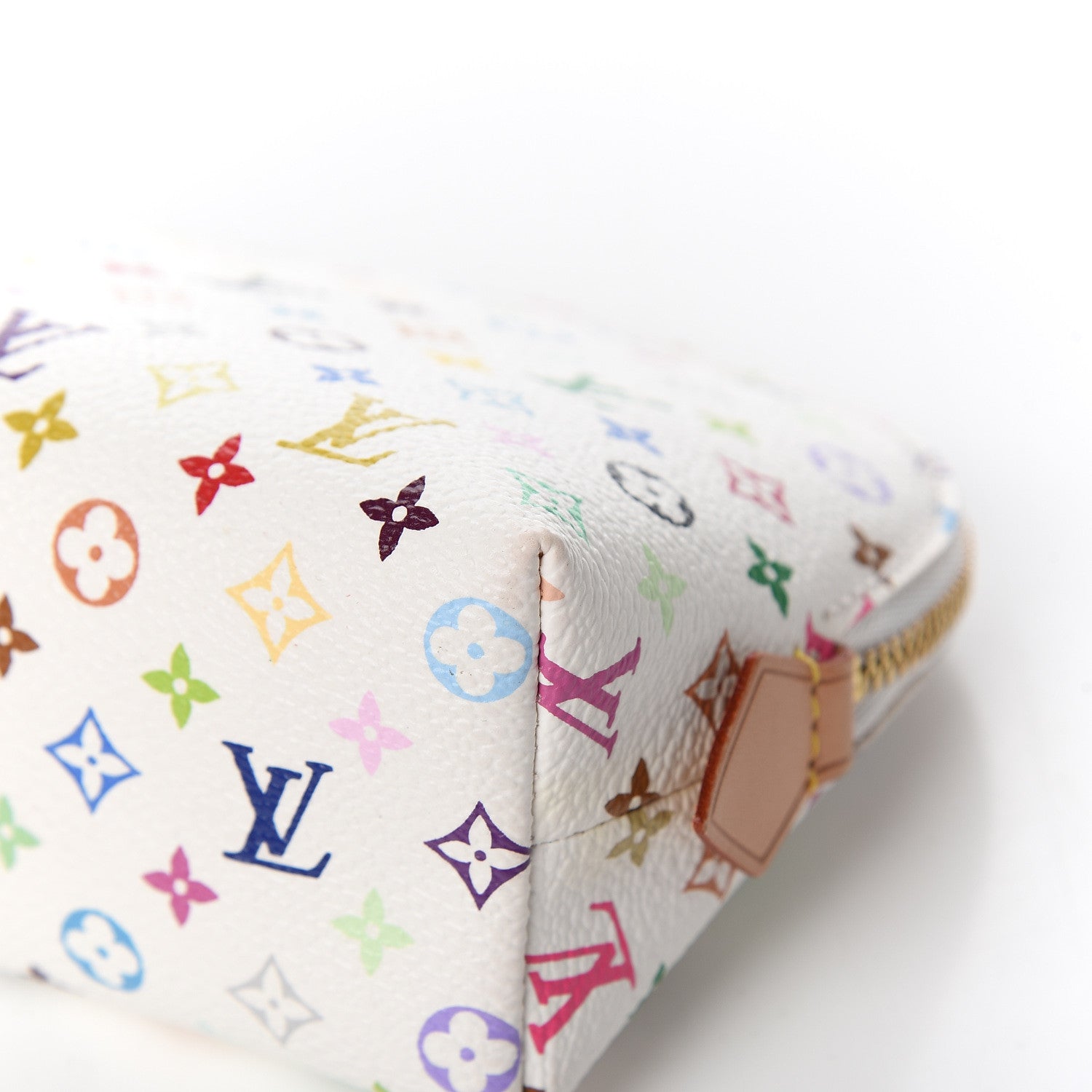 Louis Vuitton Monogram Multicolor Cosmetic Pouch White Litchi 7 of 9