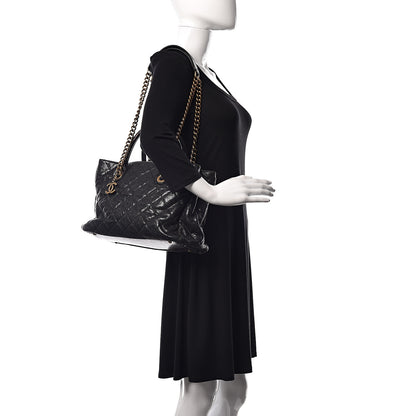 Chanel Glazed Caviar Quilted Small Shiva Tote Black 2 of 11