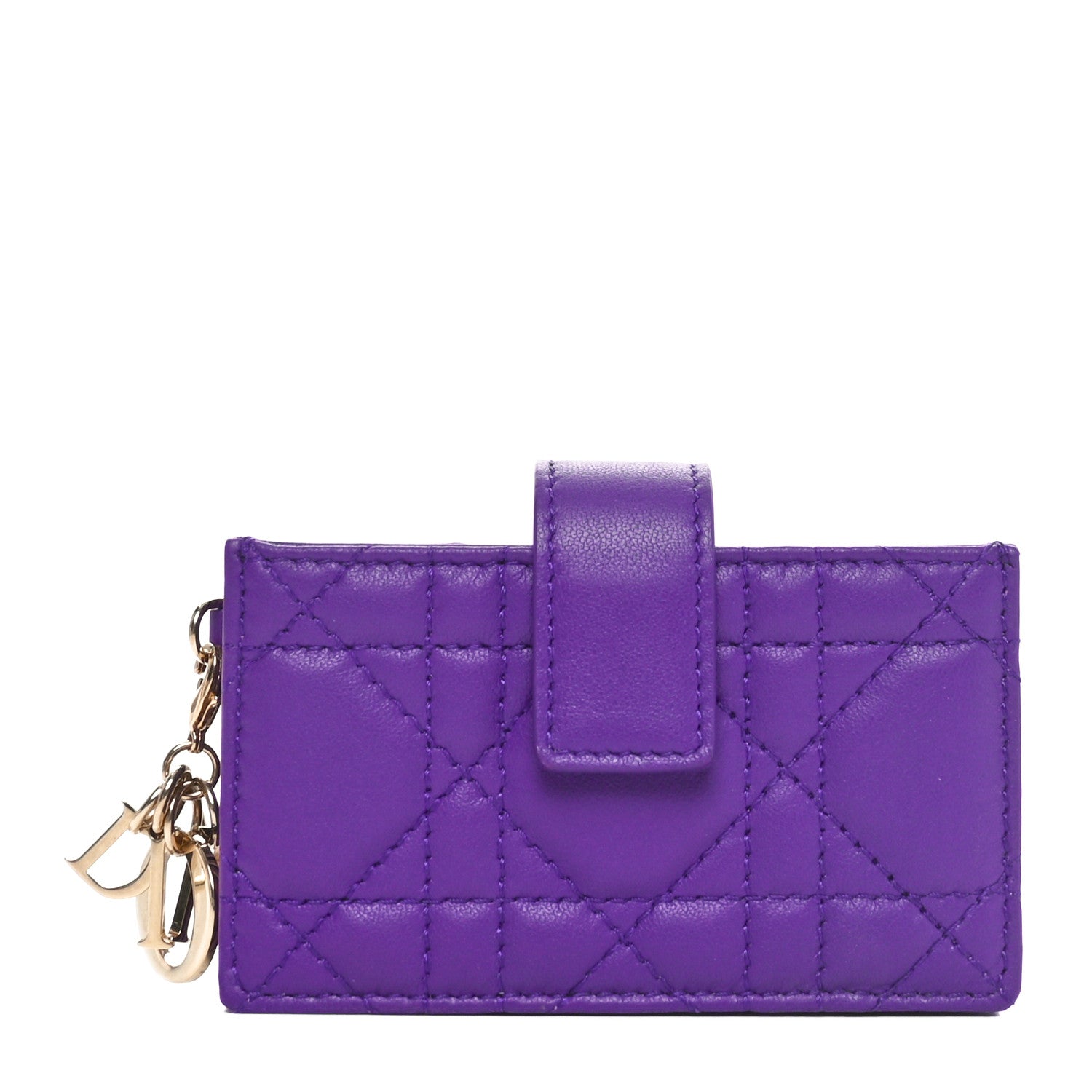 Christian Dior Lambskin Cannage Lady Dior Jasmine 5-Gusset Card Holder Purple Jamu 1 of 7