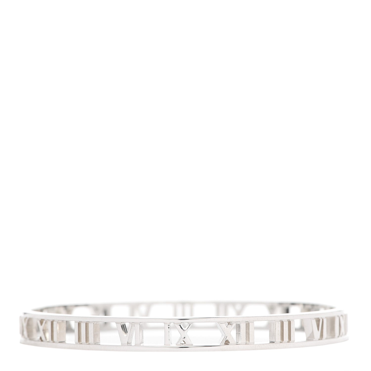 Tiffany Sterling Silver Narrow Atlas Open Bangle Bracelet 3 of 6