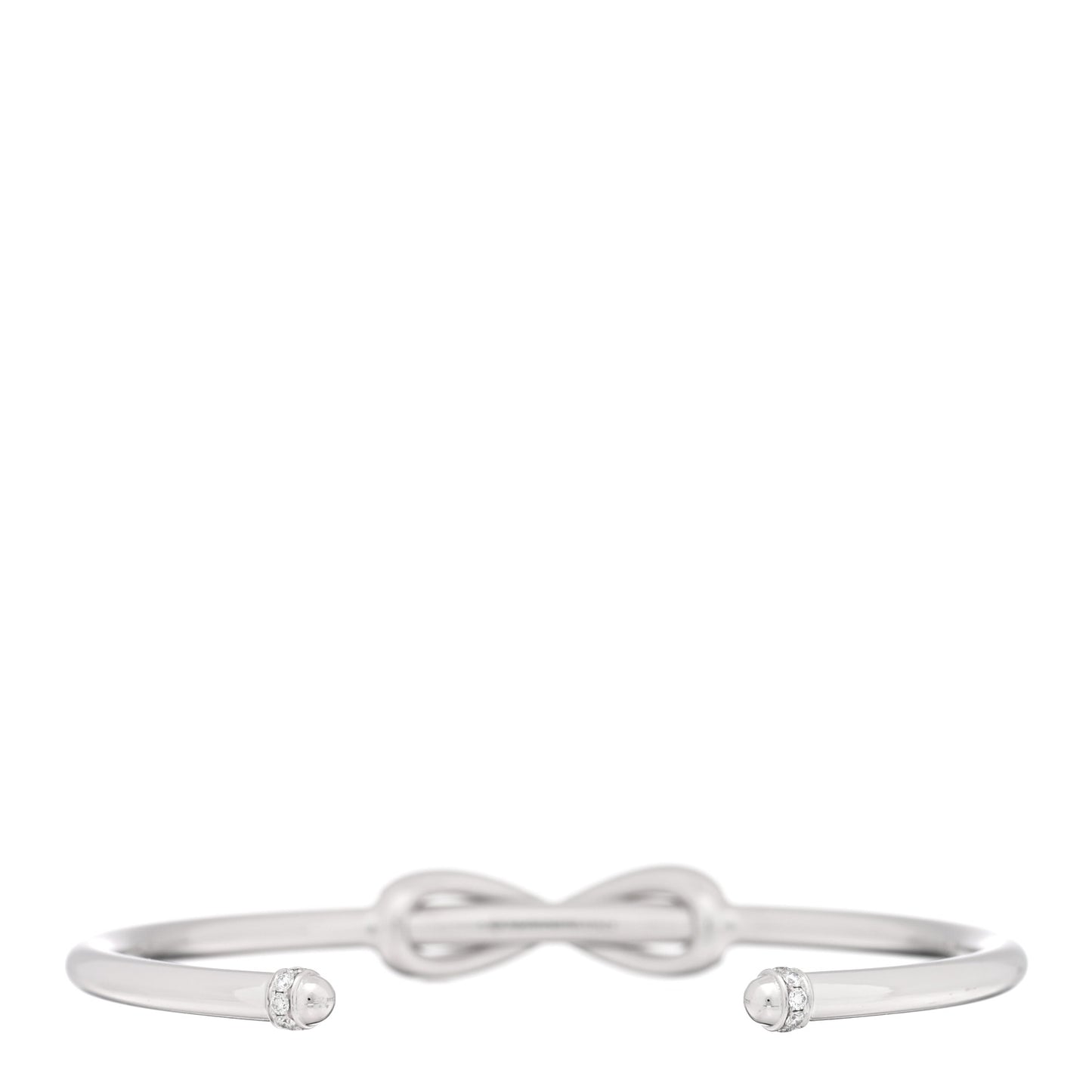 18K White Gold Diamond Infinity Cuff Bracelet
