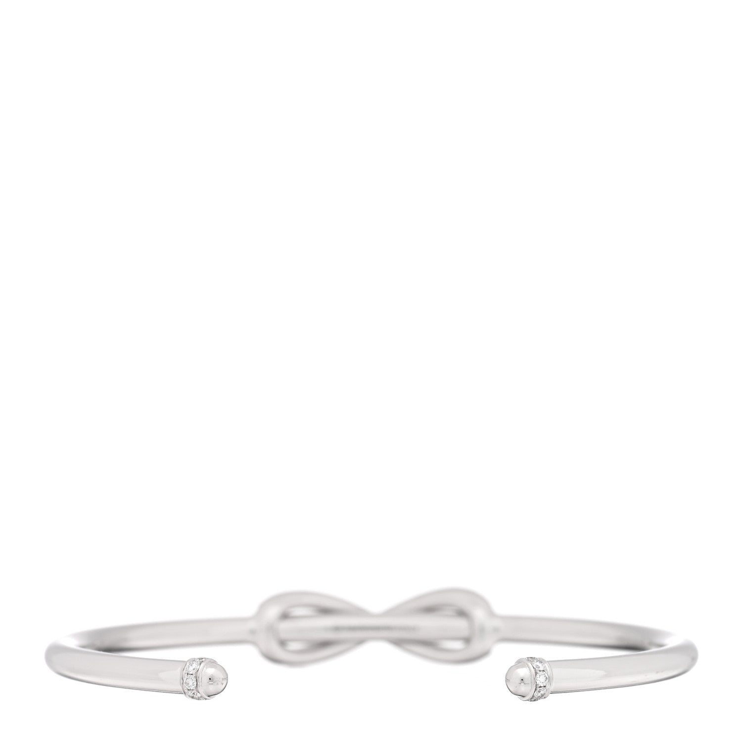 Tiffany 18K White Gold Diamond Infinity Cuff Bracelet 2 of 4