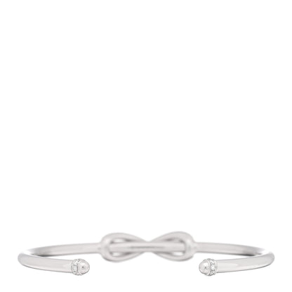 Tiffany 18K White Gold Diamond Infinity Cuff Bracelet 2 of 4