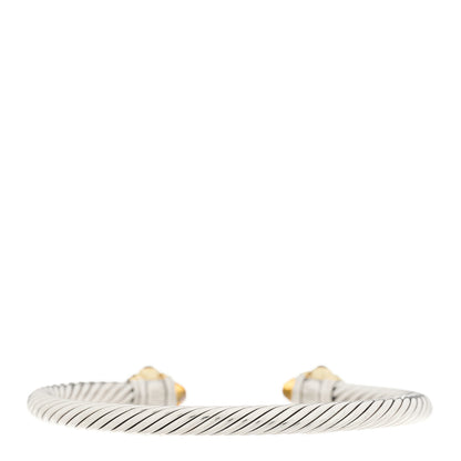 David Yurman Sterling Silver 14K Yellow Gold 5mm Citrine Garnet Cable Renaissance Bracelet 2 of 3