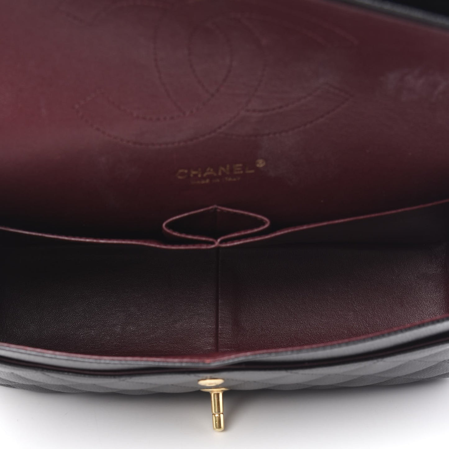 Caviar Quilted Jumbo Double Flap Black