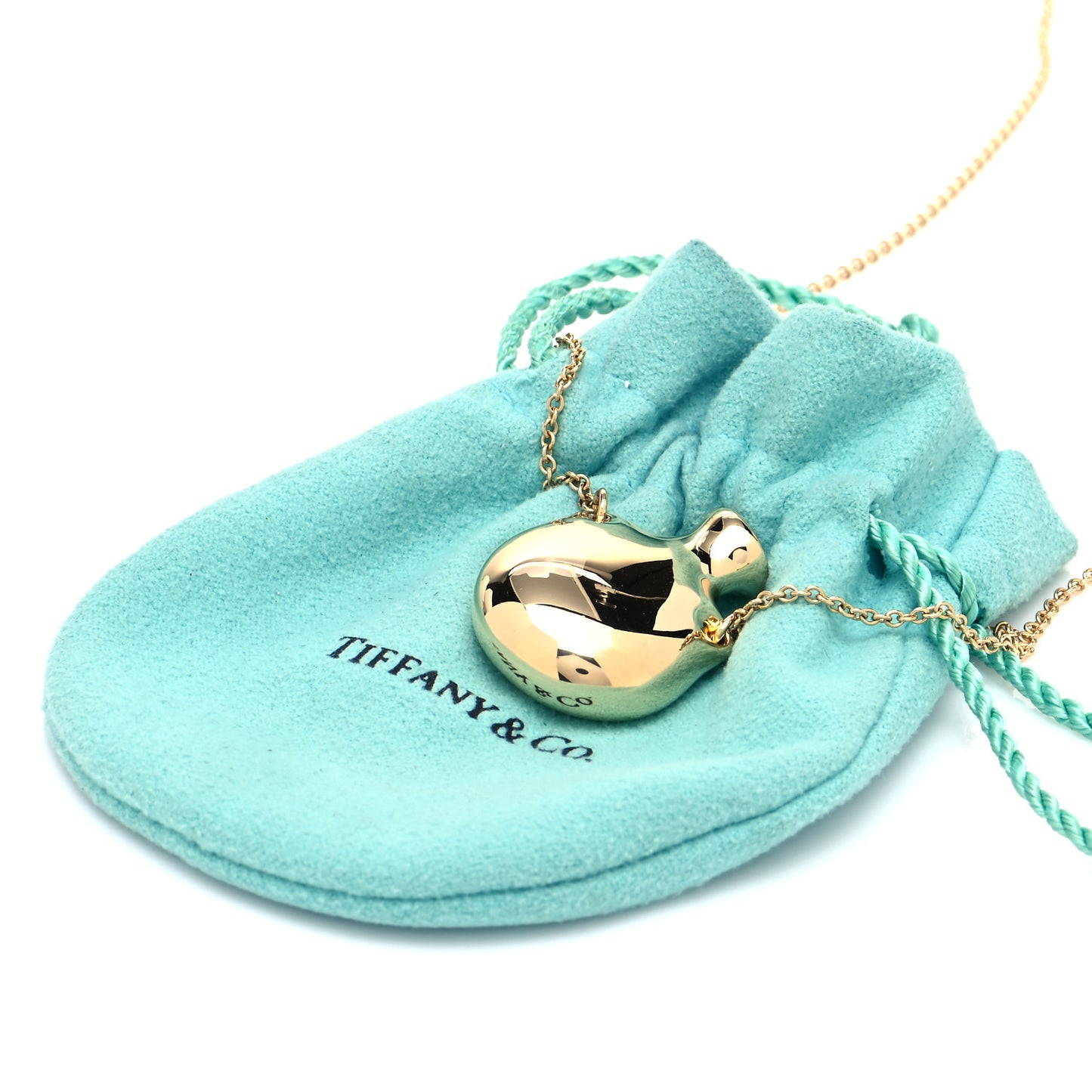 18K Yellow Gold Elsa Peretti Open Bottle Pendant Necklace
