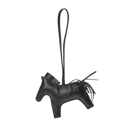 Hermes Milo Lambskin Grigri Rodeo Horse Bag Charm GM So Black 1 of 5