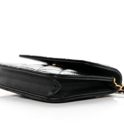 Chanel Lambskin Quilted Pearl Crush Clutch With Chain Black 10 of 12