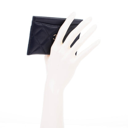 Chanel Lambskin Quilted Card Holder Navy Blue 2 of 8
