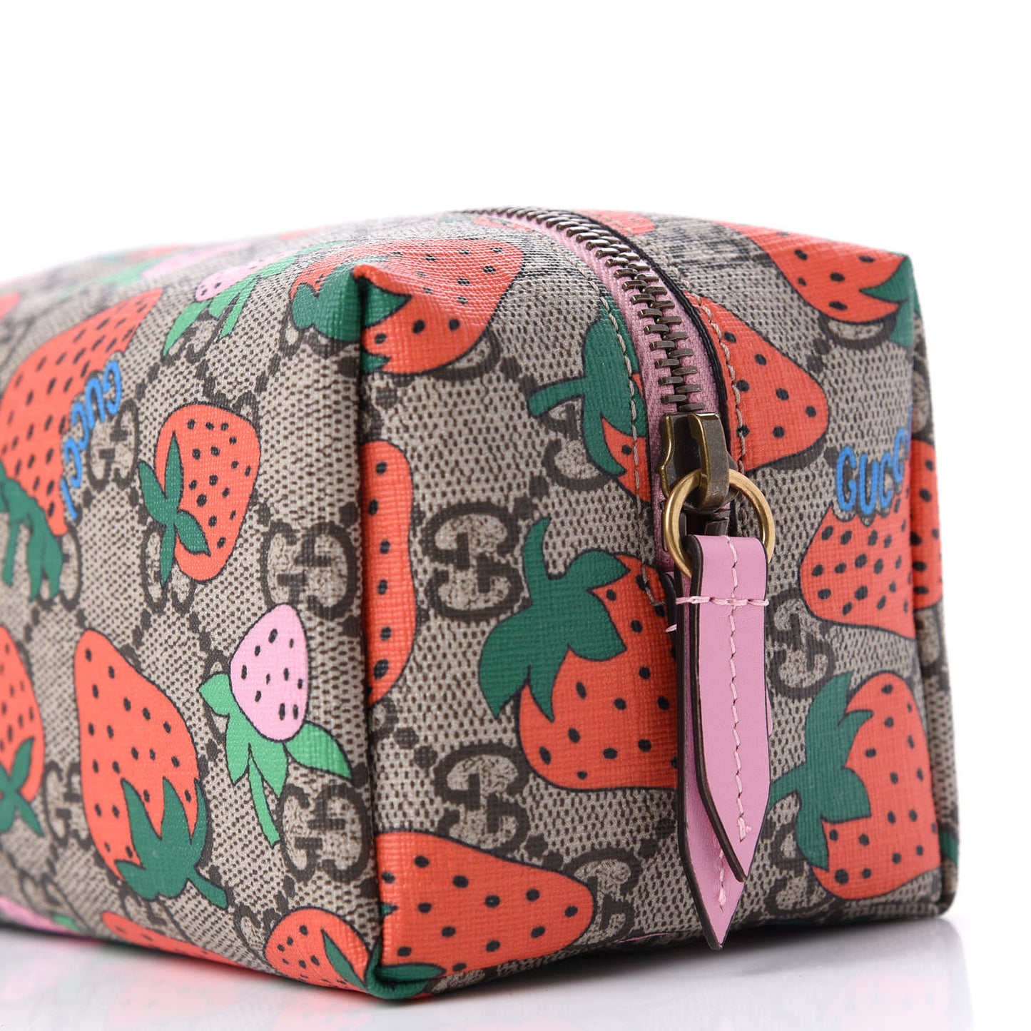 GG Supreme Monogram Strawberry Cosmetic Case