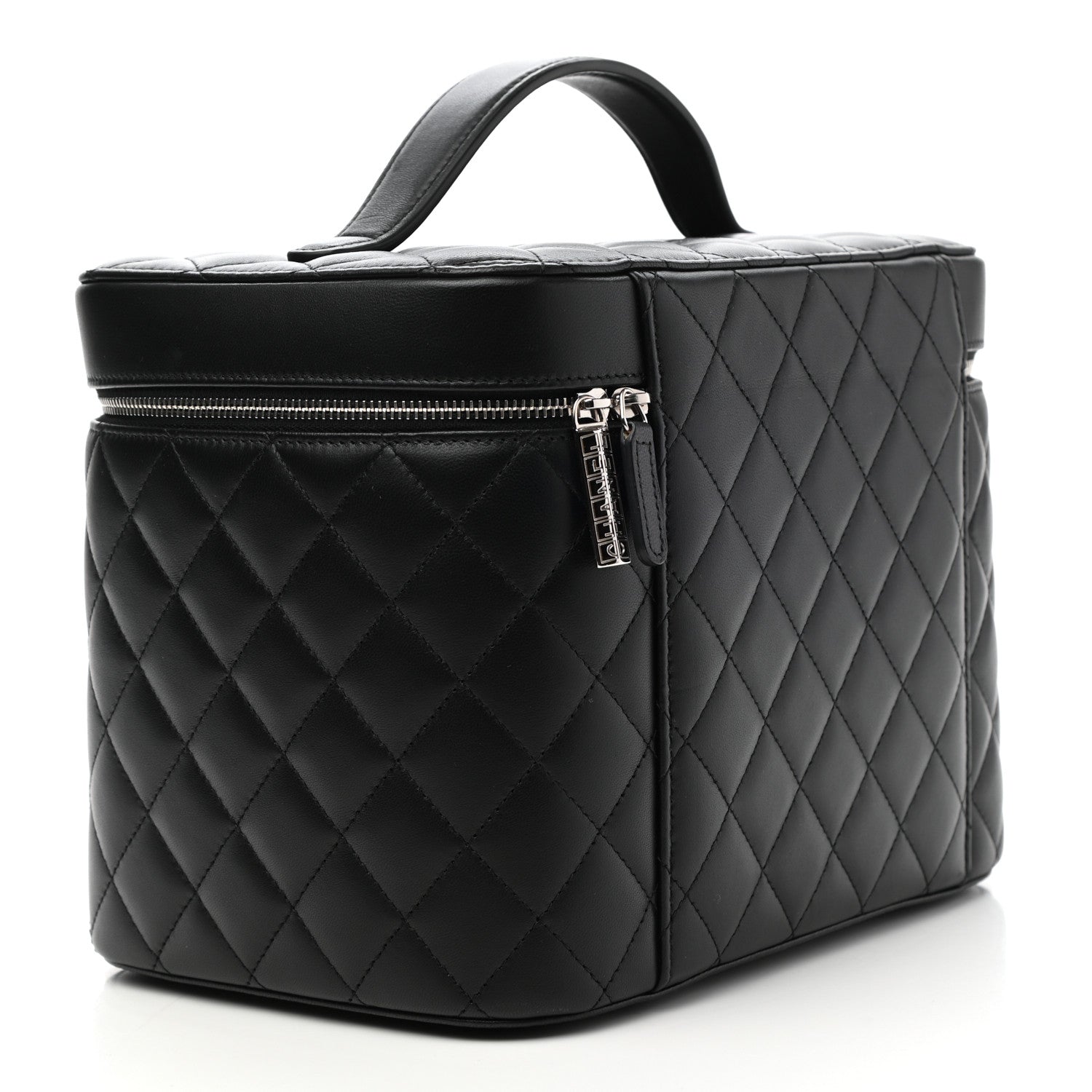 Chanel Lambskin Quilted Vanity Pouch Black 3 of 9