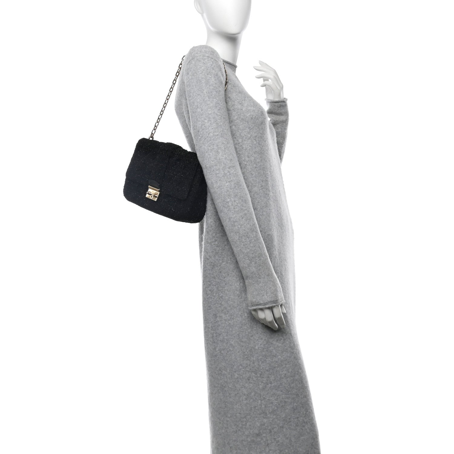 Christian Dior Tweed Medium Miss Dior Flap Black 2 of 9