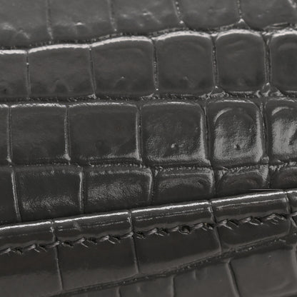 Saint Laurent Calfskin Crocodile Embossed Medium Classic Monogram Cassandra Top Handle Fog 16 of 16