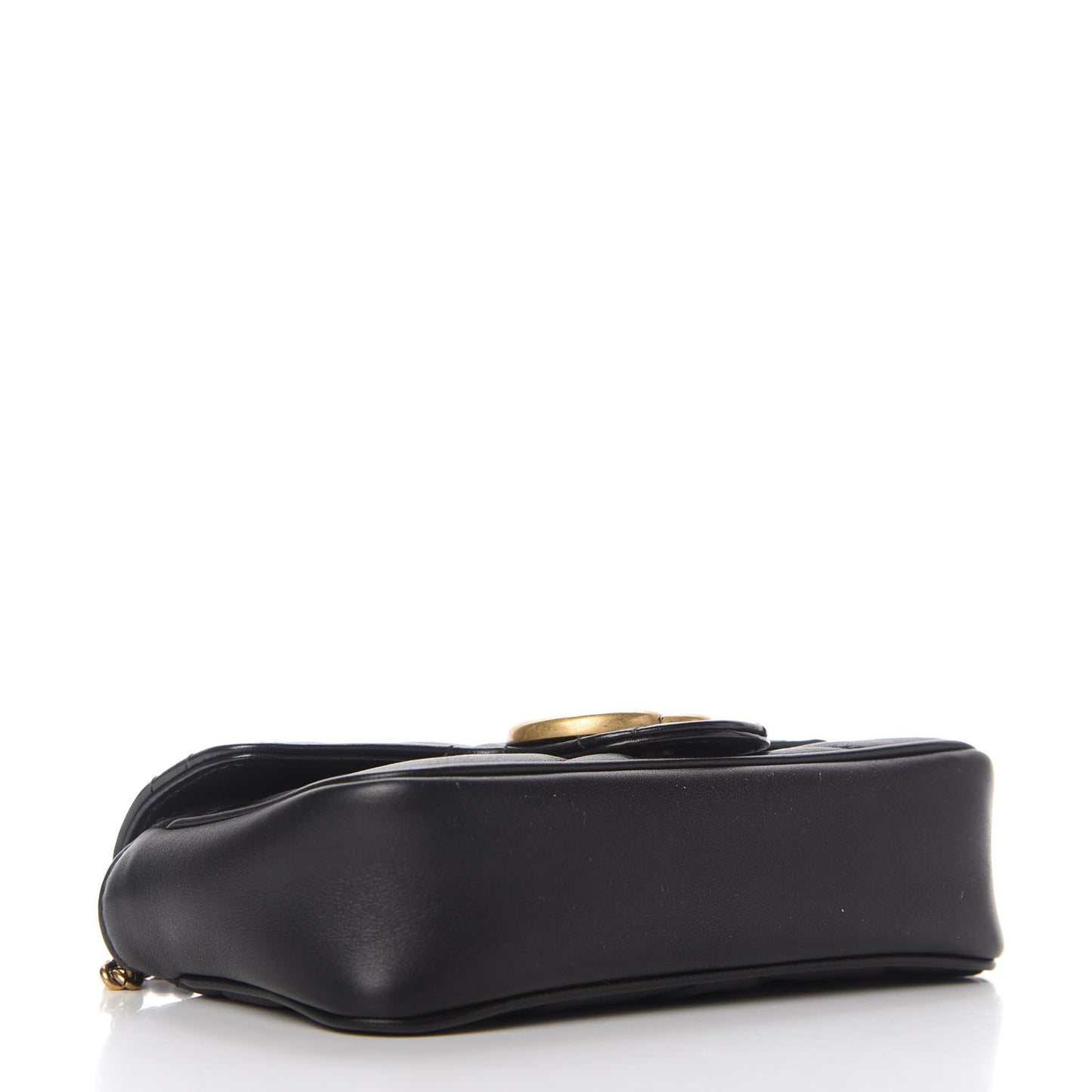 Calfskin Matelasse Super Mini GG Marmont Shoulder Bag Black