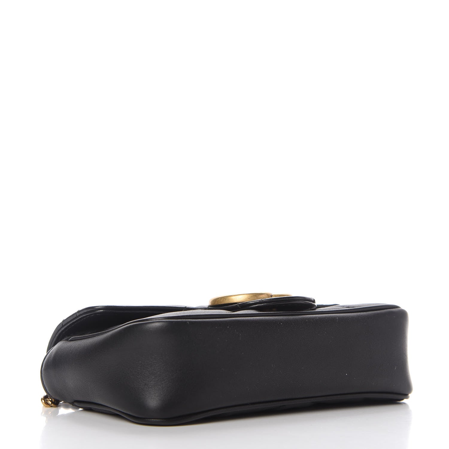 Gucci Calfskin Matelasse Super Mini GG Marmont Shoulder Bag Black 4 of 10