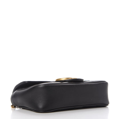 Gucci Calfskin Matelasse Super Mini GG Marmont Shoulder Bag Black 4 of 10
